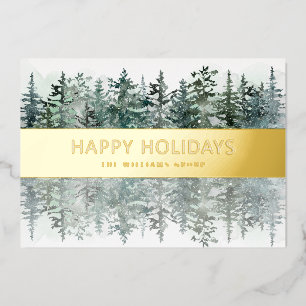 Carte De Vœux En Aluminium Élégante forêt d'aquarelles