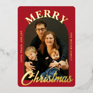 Carte De Vœux En Aluminium Élégante photo Arché Rouge