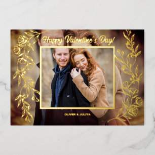 Carte De Vœux En Aluminium Élégante photo de script de la Saint-Valentin