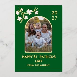 Carte De Vœux En Aluminium Élégante Photo Simple de Trèfle Saint-Patrick