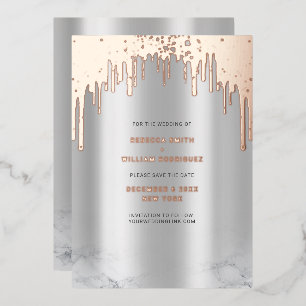 Carte De Vœux En Aluminium Enregistrer La Date Rosegold Parties scintillant D