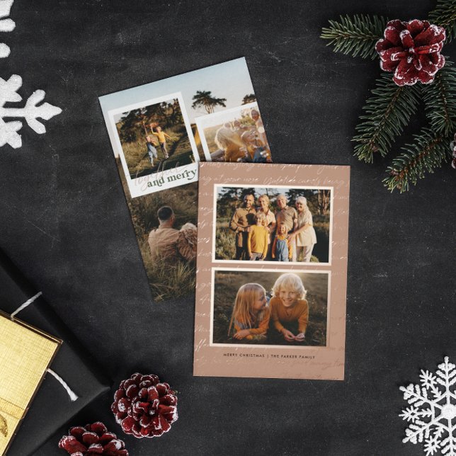 Carte De Vœux En Aluminium Ensemble & Joyeux | Cinq Photos de Noël Nostalgiqu (Créateur téléchargé)