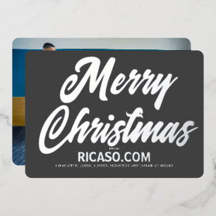 Carte De Vœux En Aluminium Entreprise Joyeuse Typographie de Noël