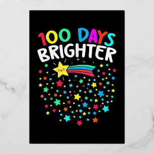 Carte De Vœux En Aluminium Étoiles 100 Jours plus brillantes