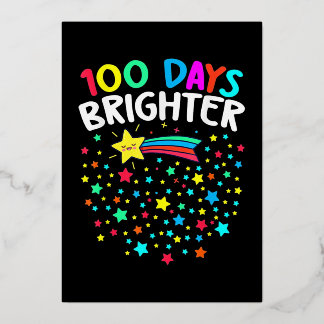 Carte De Vœux En Aluminium Étoiles 100 Jours plus brillantes