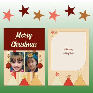 Carte De Vœux En Aluminium Étoiles et baubles joyeux Noël photos bourgogne