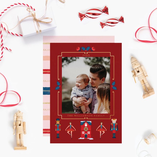 Carte De Vœux En Aluminium Fa La La Christmas Nutcracker Ballet Dancer (Créateur téléchargé)