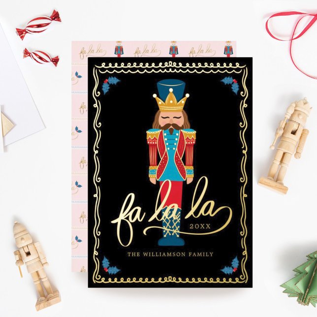 Carte De Vœux En Aluminium Fa La La Elegant Christmas Nutcracker Ballet (Créateur téléchargé)