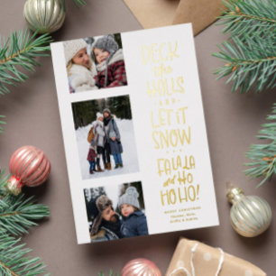 Carte De Vœux En Aluminium Falala Hohoho mignon amusant trois photos Noël