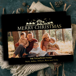 Carte De Vœux En Aluminium Famille Photo Simple Nativité Noël religieux