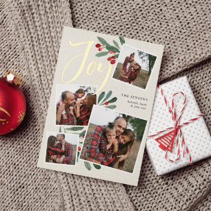 Carte De Vœux En Aluminium Ferme Holly   Christmas Photo Collage