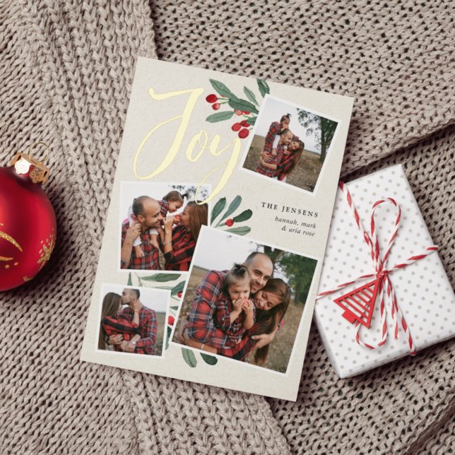 Carte De Vœux En Aluminium Ferme Holly | Christmas Photo Collage (Créateur téléchargé)