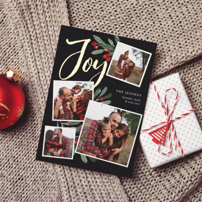 Carte De Vœux En Aluminium Ferme Holly | Christmas Photo Collage (Créateur téléchargé)