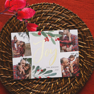 Carte De Vœux En Aluminium Ferme Holly   Noël photo multiple