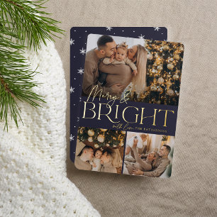 Carte De Vœux En Aluminium Festive Greeting   Merry & Bright 3 Photo