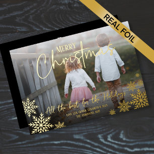 Carte De Vœux En Aluminium Flèches de neige Photo Noël