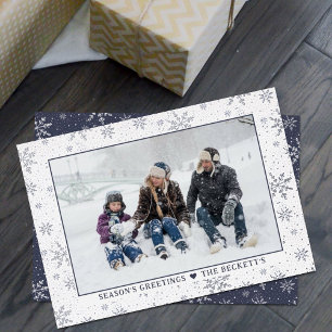 Carte De Vœux En Aluminium Flocons de neige de Noël Photo Réaliste