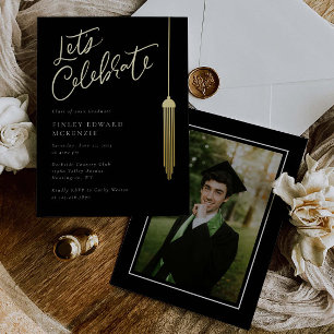 Carte De Vœux En Aluminium Foil Tassel Grad Party Graduation fiche d'invitati