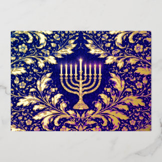 Carte De Vœux En Aluminium Foliage botanical  menorah