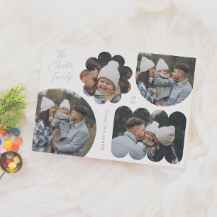 Carte De Vœux En Aluminium Formes de jeu moderne Photo Collage de Noël