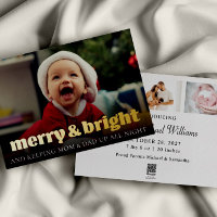 Funky Christmas Faire-part de naissance Gold Foil 