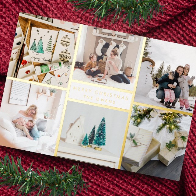 Carte De Vœux En Aluminium Gamme de six photos Joyeux Noël personnalisable (Créateur téléchargé)