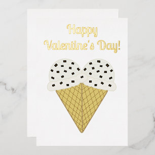 Carte De Vœux En Aluminium Glace cœur de la Saint-Valentin vanille chocolat