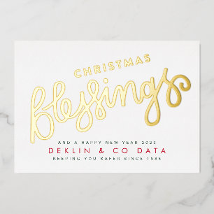 Carte De Vœux En Aluminium Gold Religious Christmas Blessing Entreprise