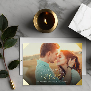 Carte De Vœux En Aluminium Golden Photo Overlay Bonne année