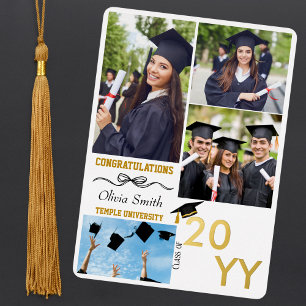 Carte De Vœux En Aluminium Graduation Photo Félicitations Diplômé BFF Gold