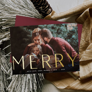 Carte De Vœux En Aluminium Grand Joyeux   Noël photo complète