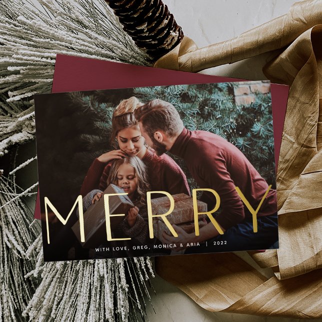 Carte De Vœux En Aluminium Grand Joyeux | Noël photo complète (Créateur téléchargé)