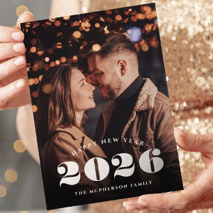 Carte De Vœux En Aluminium Grande année   Bonne année photo Silver