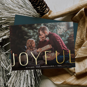 Carte De Vœux En Aluminium Grande joie   Noël photo complète