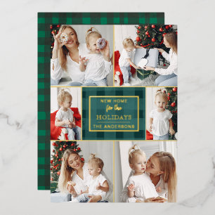 Carte De Vœux En Aluminium Green Plaid New Home for Holidays Photo