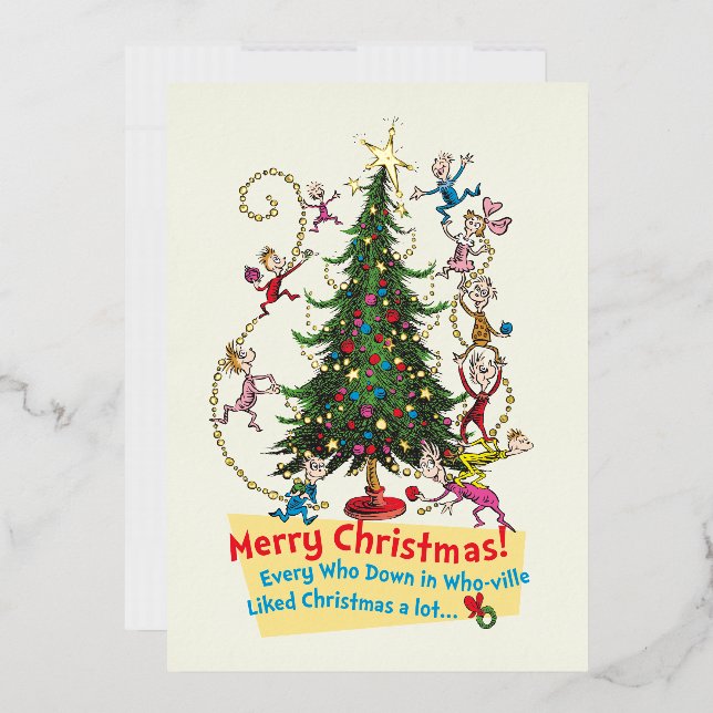 Carte De Vœux En Aluminium Grinch classique | Joyeux Noël ! (Enveloppe)
