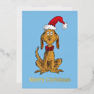 Carte De Vœux En Aluminium Grinch classique   Max - Santa Hat