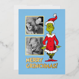 Carte De Vœux En Aluminium Grinch Classique | Père Noël