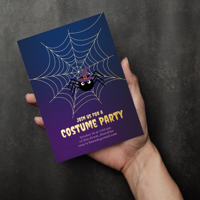 Carte De Vœux En Aluminium Halloween Web de Spider (Créateur téléchargé)