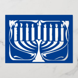 Carte De Vœux En Aluminium Hannukah menorah