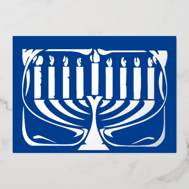 Carte De Vœux En Aluminium Hannukah menorah (Recto)