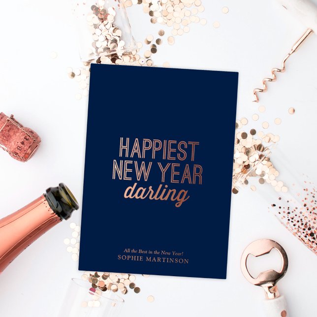 Carte De Vœux En Aluminium Happiest New Year (Créateur téléchargé)