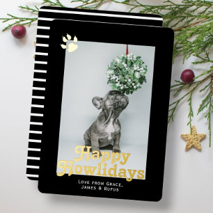 Carte De Vœux En Aluminium Happy Howlidays Chien Thème Photo Personnalisée