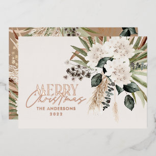 Carte De Vœux En Aluminium Herbe de pampa eucalyptus moderne boho humeur alu