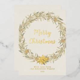 Carte De Vœux En Aluminium Hiver Floral Edelweiss Alpine