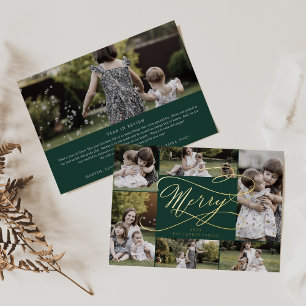 Carte De Vœux En Aluminium Huile romantique Collage photo Green Merry 7