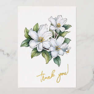 Carte De Vœux En Aluminium Jasmine Flower "Merci !" Modifiable
