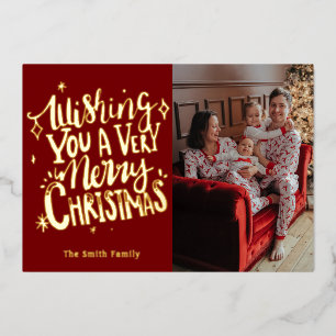 Carte De Vœux En Aluminium Je vous souhaite un très joyeux Noël