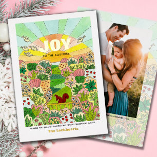 Carte De Vœux En Aluminium Joie à l'écureuil Photo Foil