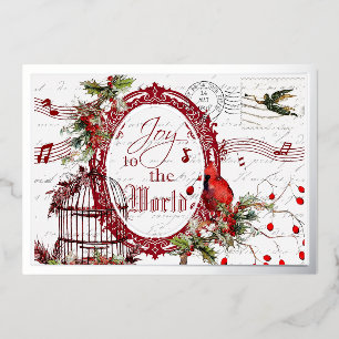Carte De Vœux En Aluminium Joie au monde Noël